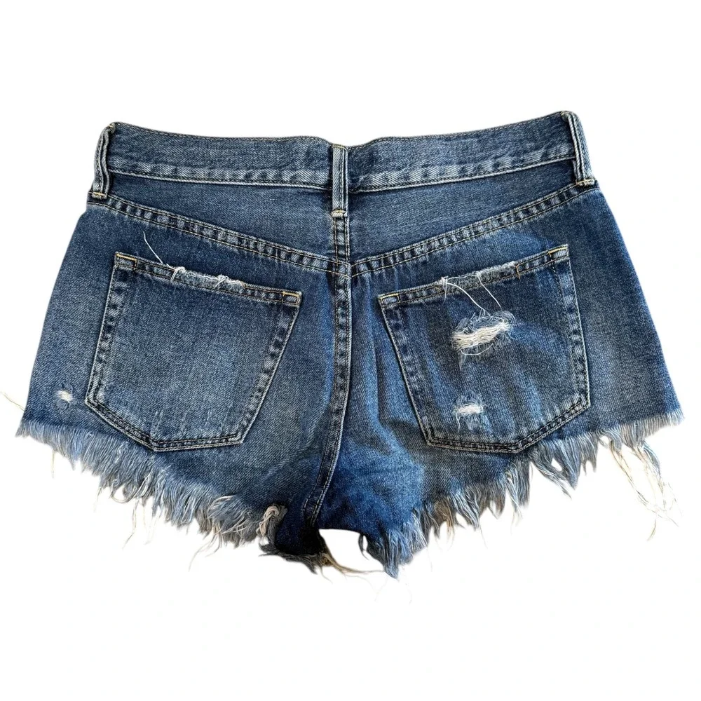 We The Free Shorts Womens 25 Byron Bay Cut‎ Off Heavy Distressed Destroyed Denim